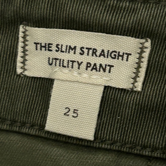 NWOT! Women's Madewell Slim Straight Olive Utility Pant - 25 - Picture 12 of 15